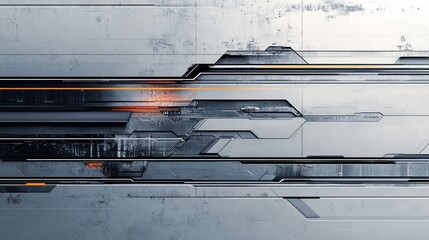 Abstract Technological Design with Geometric Elements and Metallic Texture