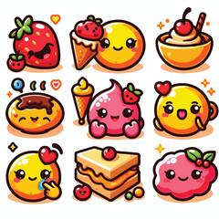  vector image of cute emoticons 