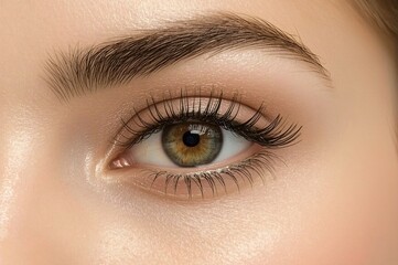 Naklejka premium Close-up eye, makeup, studio, lashes, beauty