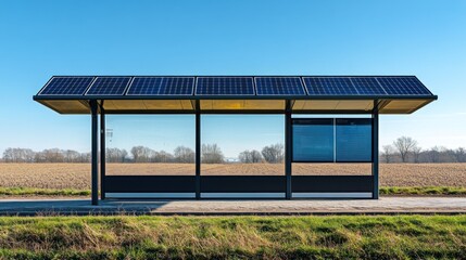 Fototapeta premium Modern bus stop with solar panels