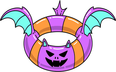 Summerween Vampire Bat Pool Float Cartoon 