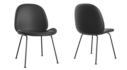 Modern black chair with smooth, rounded design.