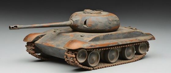 Detailed Rusty Vintage Tank Model 3D Render