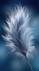 Obraz premium Fluffy Seedhead Against Blue