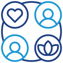 An icon of the concept of balanced and integrated well-being, where inner health, social relationships, and spiritual growth are interconnected to create harmony.