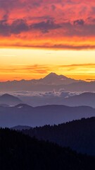 Fototapeta premium Sunrise over mountain ranges