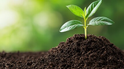 Climate change mitigation concept with biomass pyrolysis biochar acting as soil carbon sink