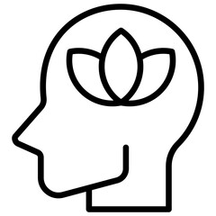 The mind icon, consciousness symbolizes the awakening of the soul from difficulties and the peace of the condition where the mind is clear, free from clutter, and filled with peace.