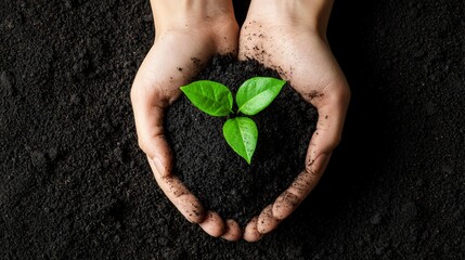 Sustainable agriculture concept with biomass pyrolysis biochar enriching soil health naturally