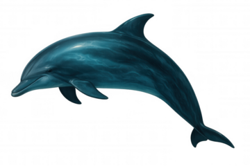 Marine mammal joyfully jumping, silhouetted against clean backdrop, embodying aquatic grace and playful movement