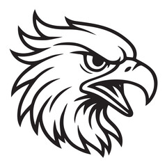 vector illustration of a eagle head, great for logos, sports mascots, or team emblems