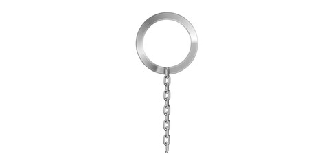 Realistic Key Chain With Metal Ring Vector Illustration.	