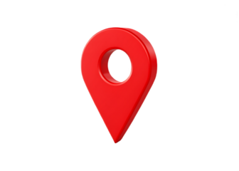 Red Map Pointer Icon Isolated on Black Background Representing Location Navigation and Direction Finding with Modern Design Elements