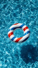 Naklejka premium Inflatable Ring in Swimming Pool