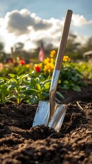 Shovel in the Garden, Ready for Planting