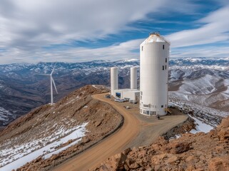Obraz premium Observatory on a Mountain Peak
