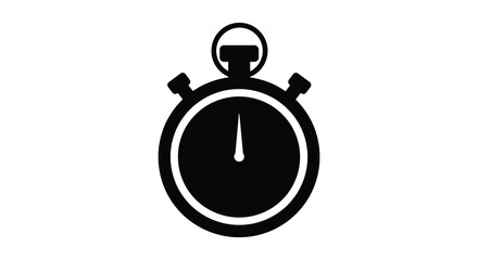 a black and white illustration of a stopwatch on a plain background