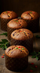 Five Christmas panettone