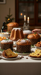 Christmas panettone table setting
