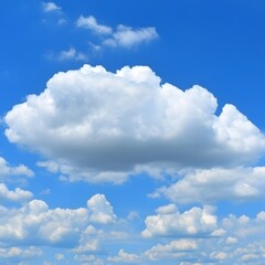 Fototapeta premium Stunning White Cumulus Clouds in Vibrant Blue Sky