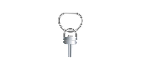 Realistic Silver Metal Clasp Vector Illustration.	
