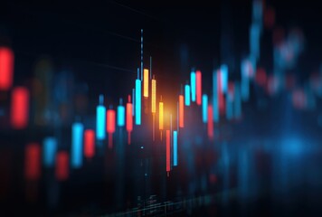 Close-up of colorful glowing digital data points and lines representing technology