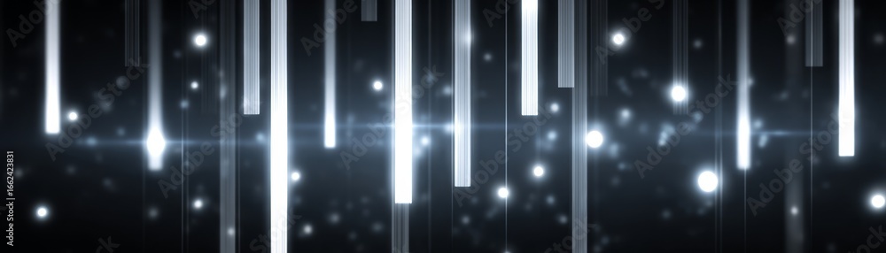 Poster a visually captivating abstract composition featuring a deep dark background illuminated by an array