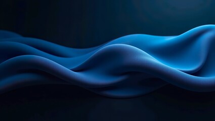 Obraz premium Modern blue and black wave pattern wallpaper with sleek, calming design.