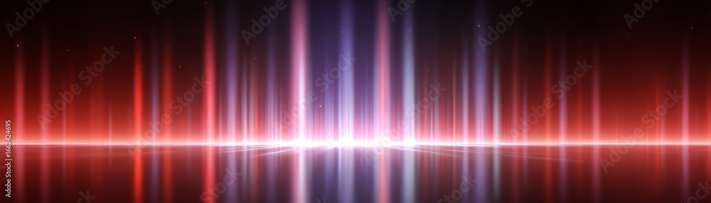 Poster dynamic abstract background featuring vibrant red and blue neon light streaks in motion creating a f
