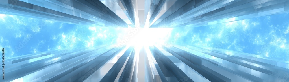 Aufkleber mesmerizing abstract background with a radiant blue and white swirl of light emanating from the cent