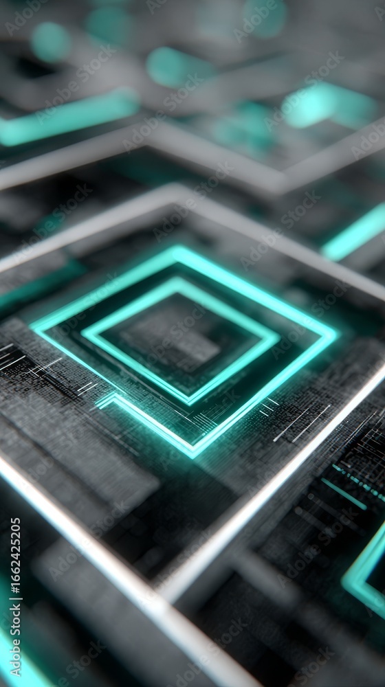 Poster a detailed macro photograph of a central processing unit showcasing the intricate microchip architec