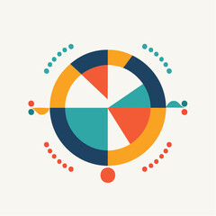 Obraz premium Abstract Colorful Circular Data Visualization Chart