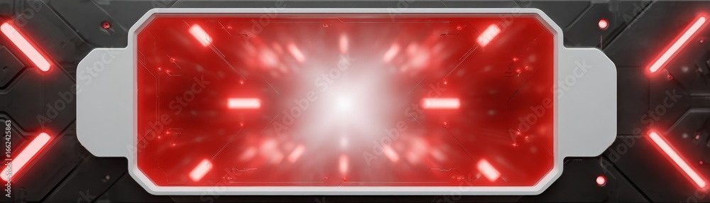 Poster stunning abstract visual with a minimalist design featuring a bold red and clean white color palette