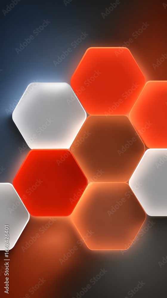 Poster a visually stunning abstract background featuring a complex geometric pattern of interconnected hexa