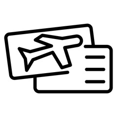 Plane Tickets Vector Line Icon Design