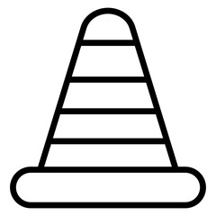 Traffic Cone Vector Line Icon Design