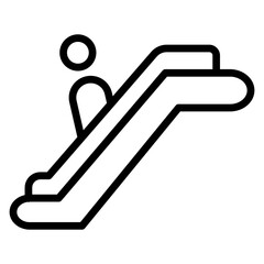 Escalator Vector Line Icon Design