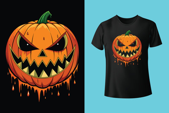 Gothic halloween t shirt design with bats and skeletons