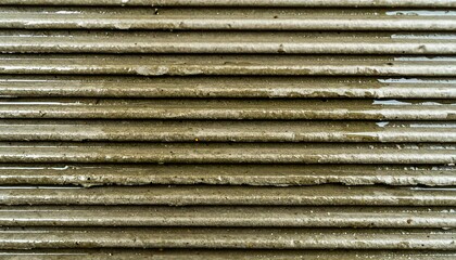 Close-up view of horizontal corrugated concrete