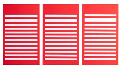Three red lined notepads