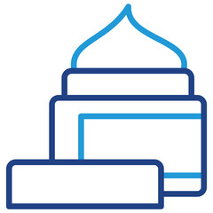 Icon of a beauty product for skin care in women or prevention from UV rays who have sensitive skin and relaxing massage cream ingredients