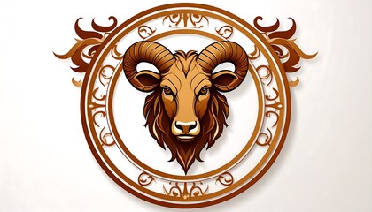 Zodiac ram emblem in gold