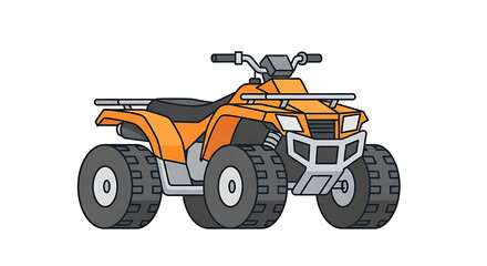 Obraz premium Red farm tractor vehicle, isolated on a white background, with a powerful engine and large wheels, ready for agricultural use