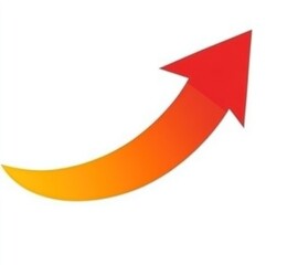 Gradient Orange to Red Upward Curved Arrow Icon