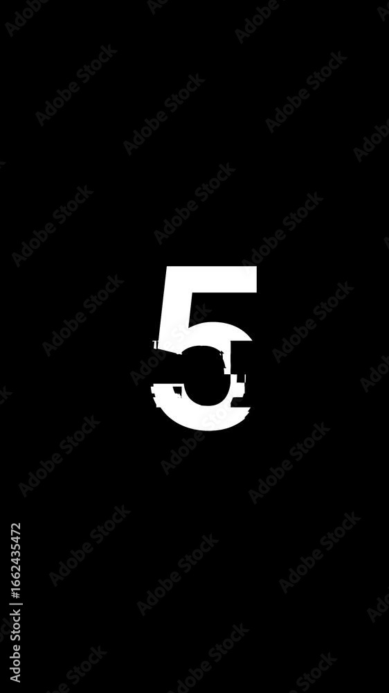 Poster 10 second glitch countdown on black screen background animation. timer with glitch effect. 4k video