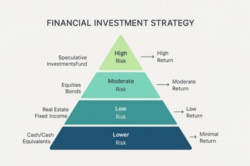 Financial Investment Strategy Pyramid Showing Risk and Return Levels Explained