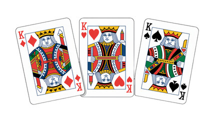 Three Kings Poker Cards Gambling Luck Fortune Victory Game