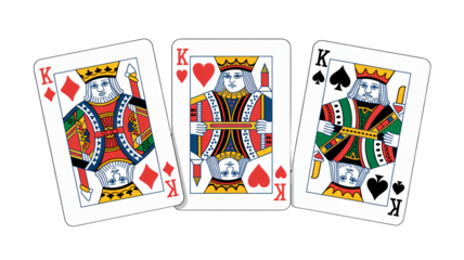Three Kings Poker Cards Gambling Luck Fortune Victory Game