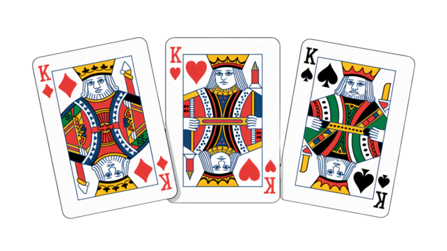 Three Kings Poker Cards Gambling Luck Fortune Victory Game