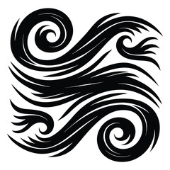 Fototapeta premium Abstract swirls and curves in black and white for artistic expressions